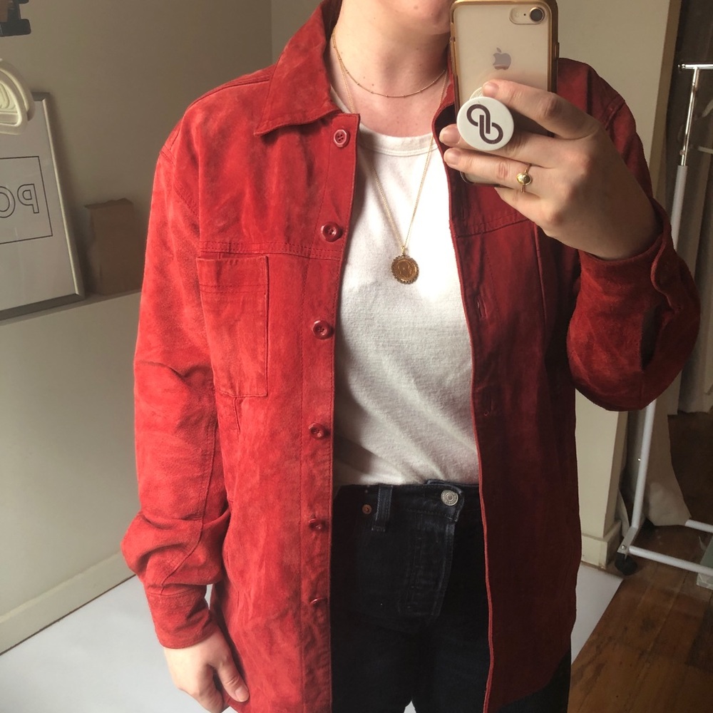 90s SUEDE LEATHER SHACKET - Picture 4 of 15